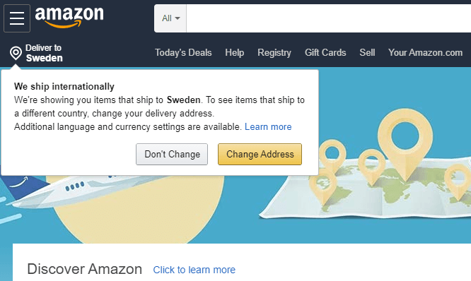 Amazon: Show Items That Ship to the User’s Location
