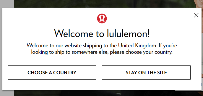 Lululemon: Show Items That Ship to the User’s Location